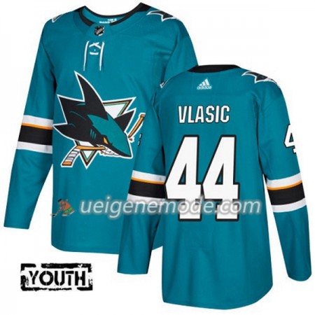 Kinder Eishockey San Jose Sharks Trikot Marc-Edouard Vlasic 44 Adidas 2017-2018 Teal Authentic